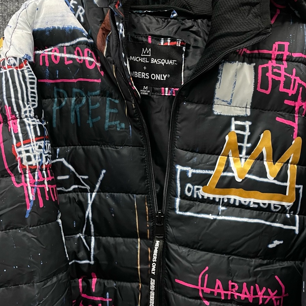 Members Only x Jean-Michel Basquiat men’s size medium Jacket - Black